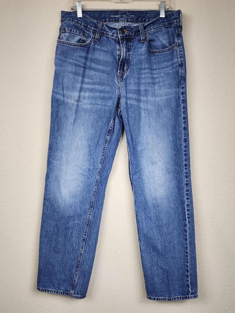 Old Navy Loose Fit Blue Denim Jeans 34x32